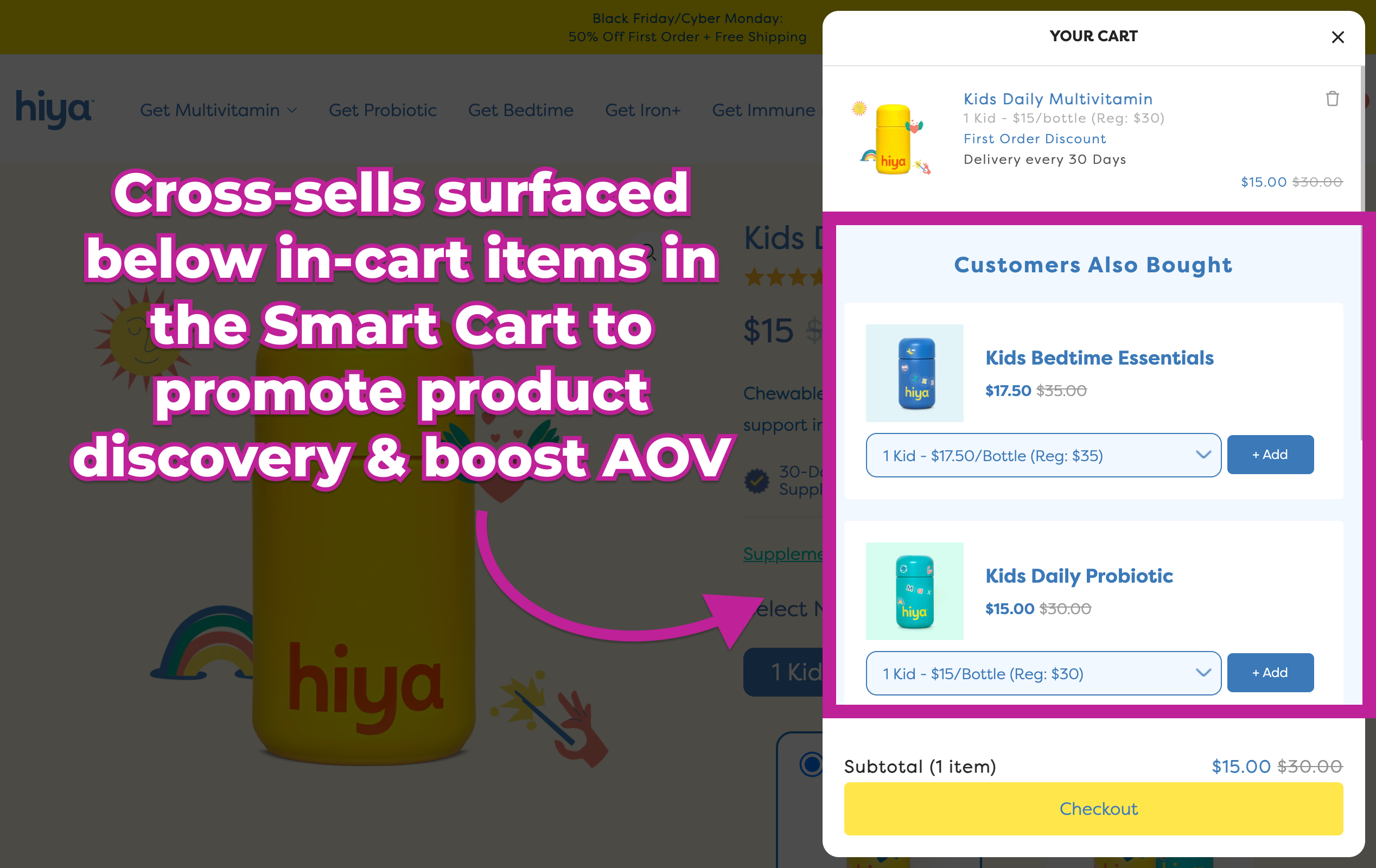 Hiya Health_Smart Cart & Cart Cross-Sells